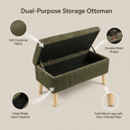 32 Inch Wide Olive Corduroy Ottoman