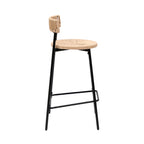 Hand Woven Bar Stools with Back Set of 2