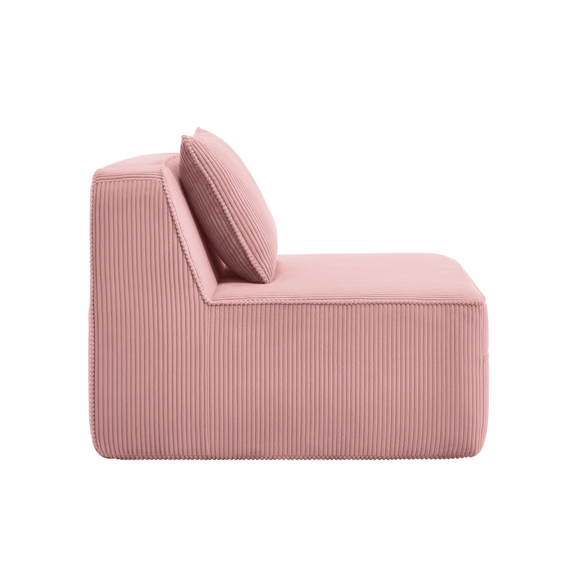 Armless Sofa with Pillow Corduroy - Pink