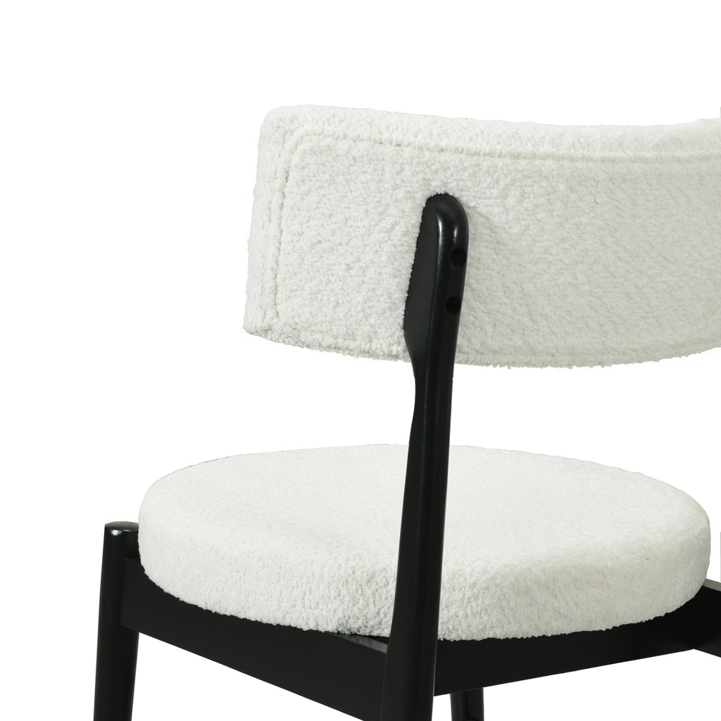 Mid Century Modern Counter Stool Set of 2 - Black & Beige