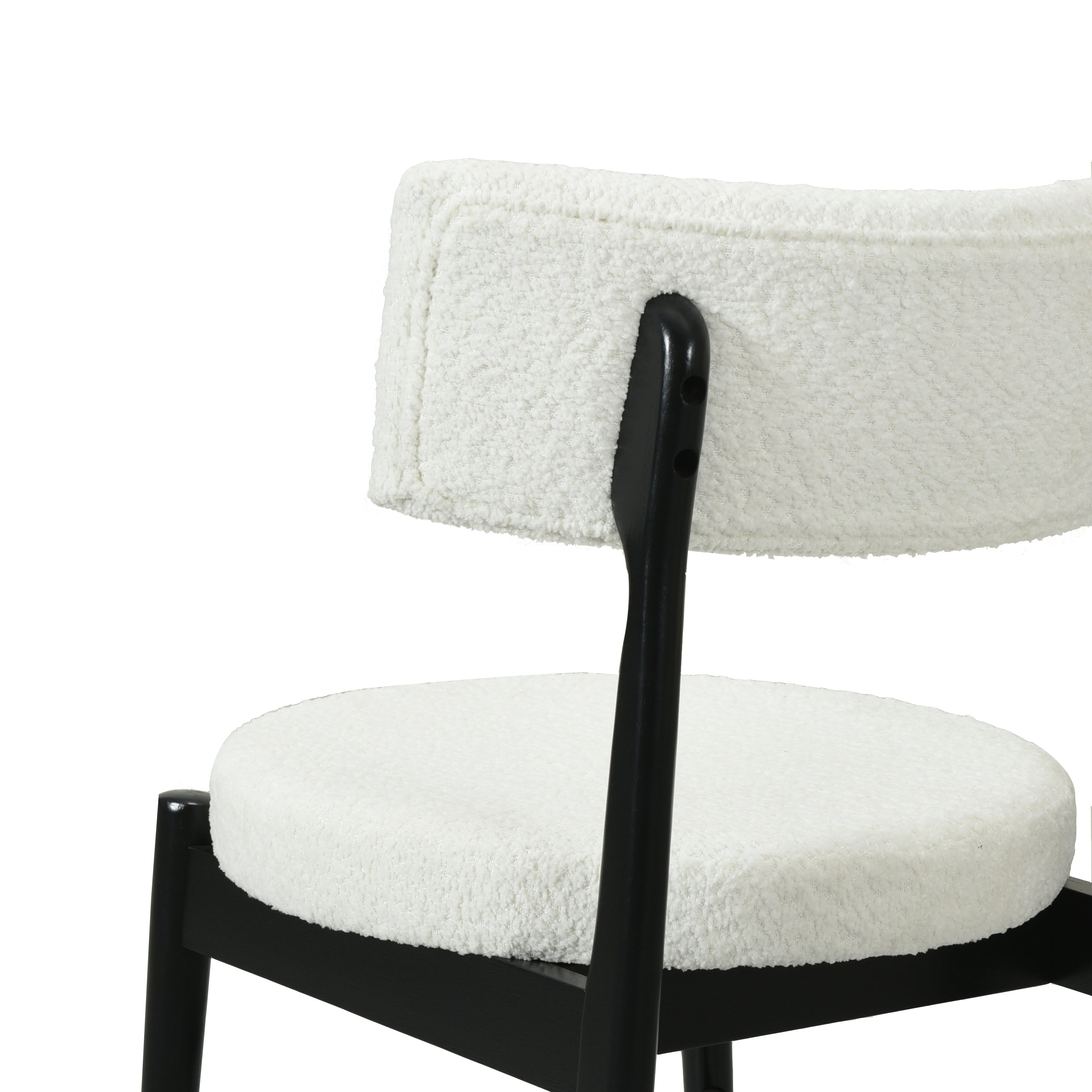 Mid Century Modern Counter Stool Set of 2 - Black & Beige