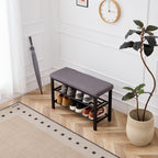 Shoe Bench with Cushion and Storage
