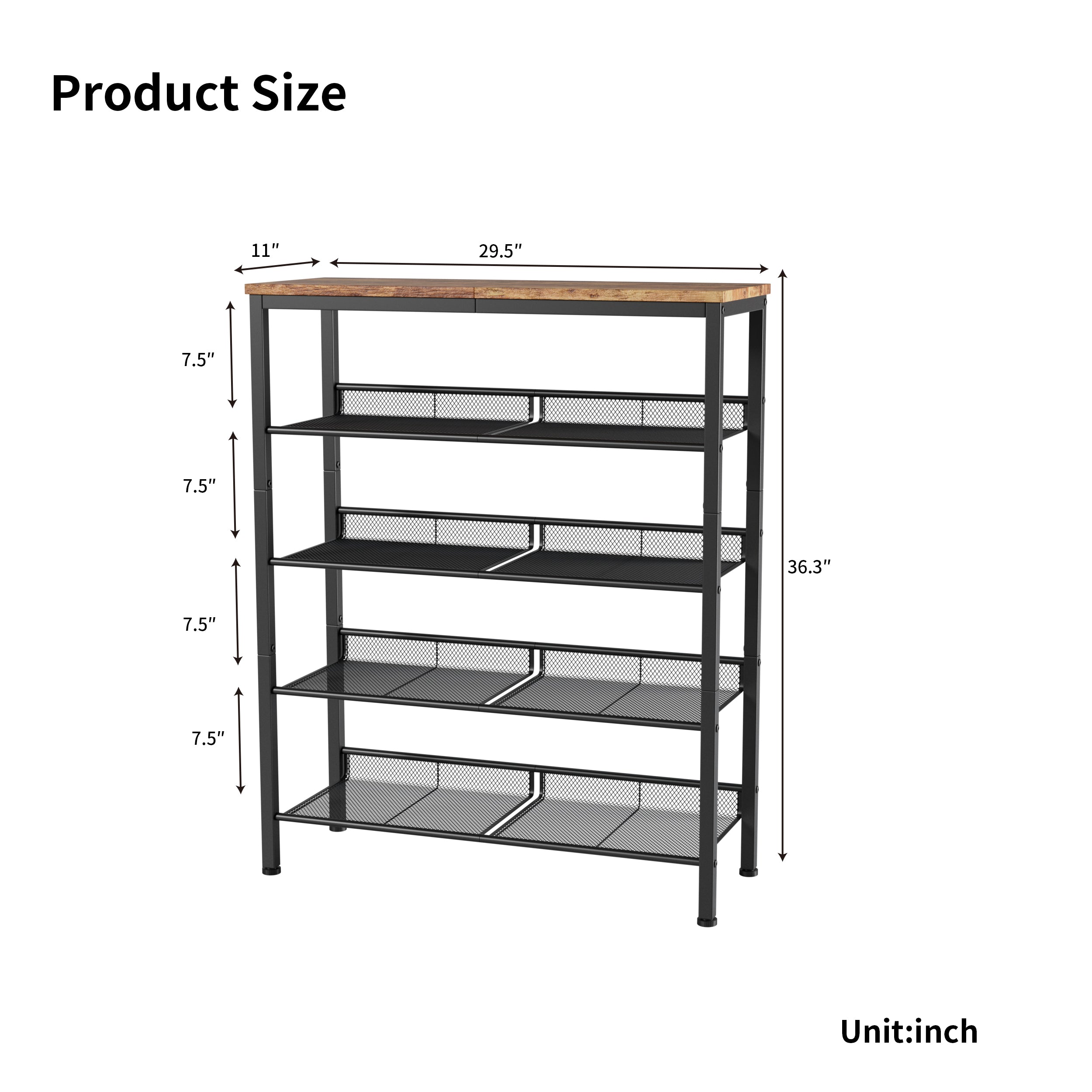 Industrial Shoe Rack - Adjustable 5-Layer Storage Solution