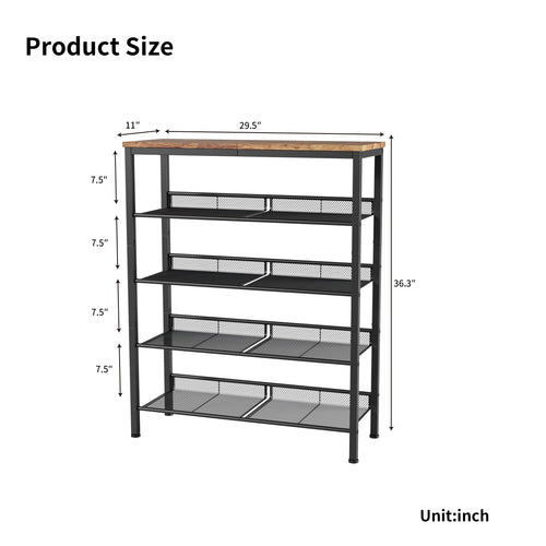 Industrial Shoe Rack - Adjustable 5-Layer Storage Solution