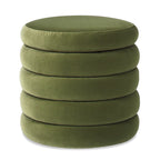 Fuji 19" Oversized Round Storage Ottoman, Olive