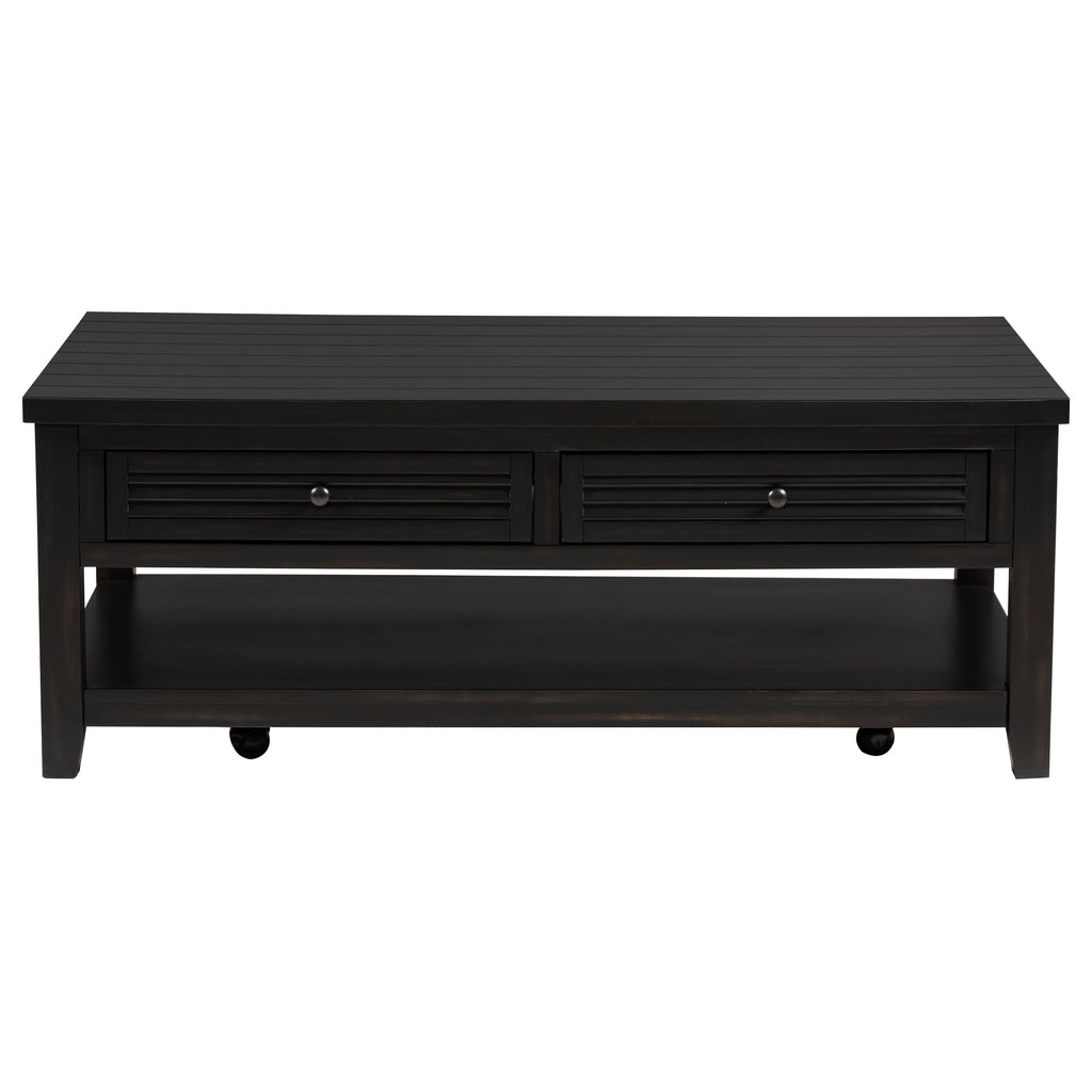 Sutter Distressed Java 2-Drawer Rectangular Coffee Table