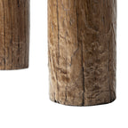 Arbor 60" Reclaimed Elm Double Pillar Console Table, Heritage Medium-Dark