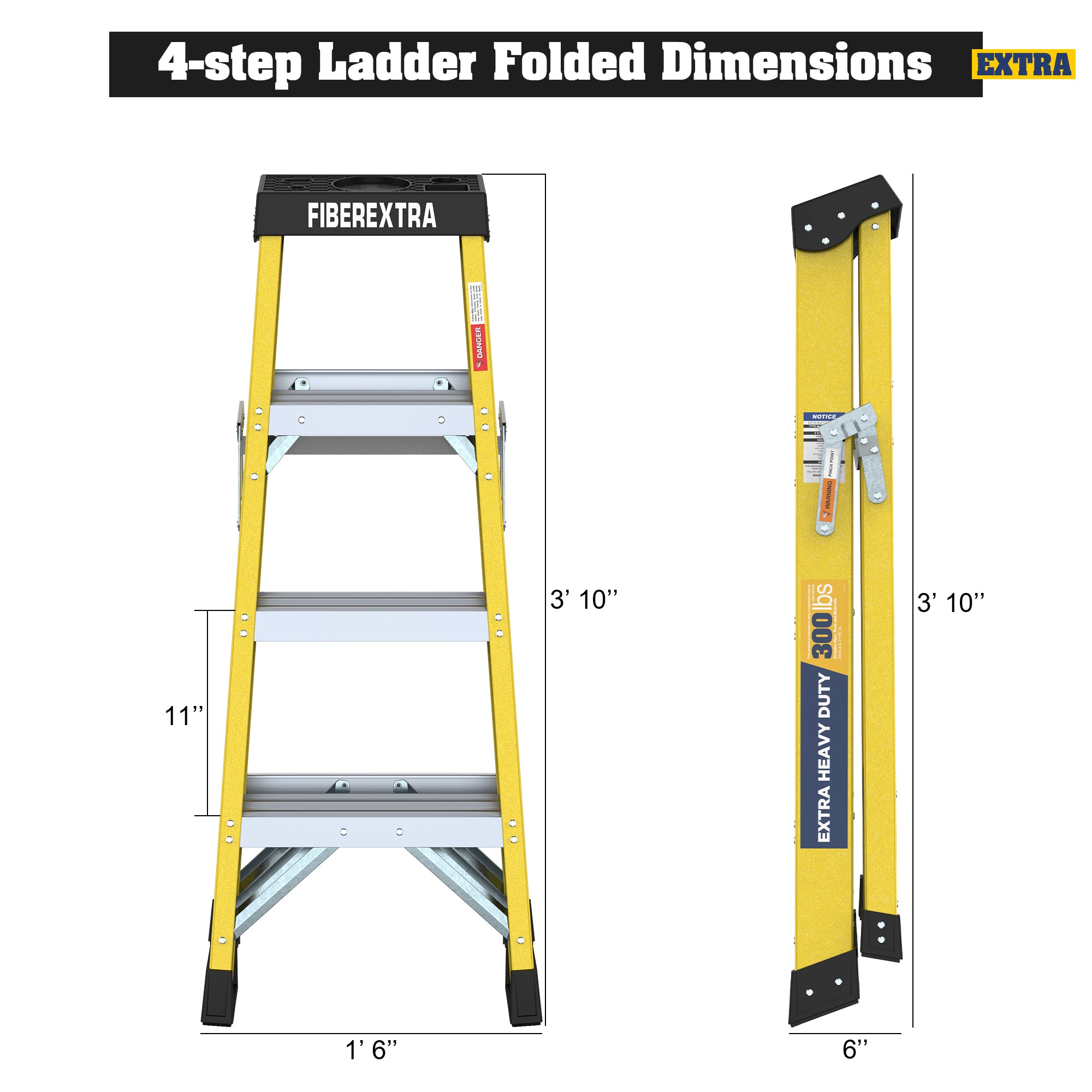 Fiberglass Reinforced Single Side Ladder – Lightweight Non-Conductive Access Ladder 4-Step