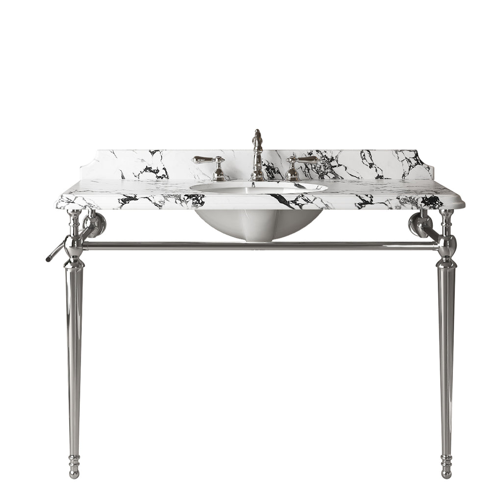 VICI 48" Bathroom Console Sink, Undermount Ceramic Vanity Basin & Panda