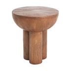 Iris Outdoor Patio Three-Legged Wood-Grain Round MGO Side Table