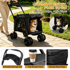 Leavader Foldable Pet Stroller with Safety Features