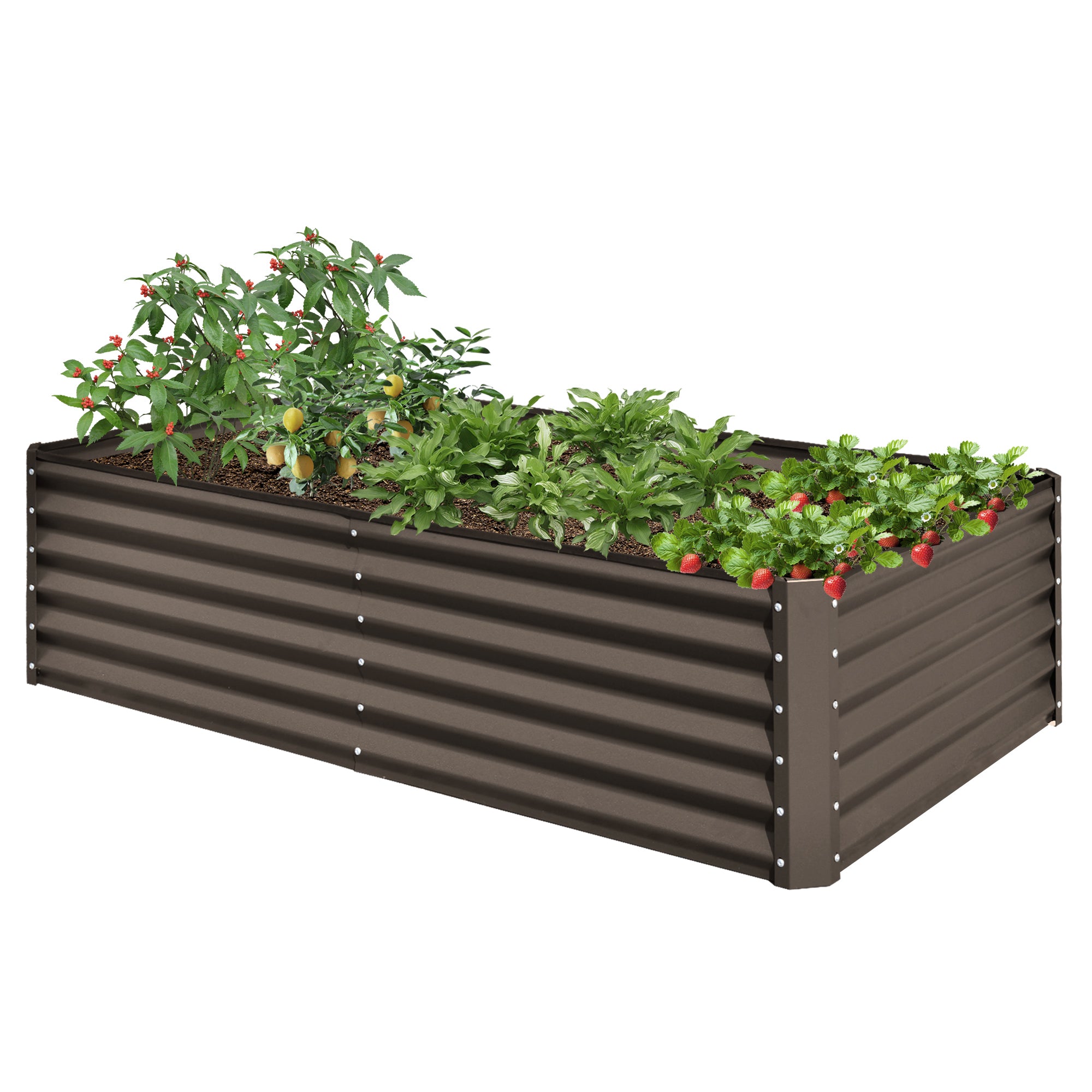 6x3x1.5ft Galvanized Raised Garden Bed