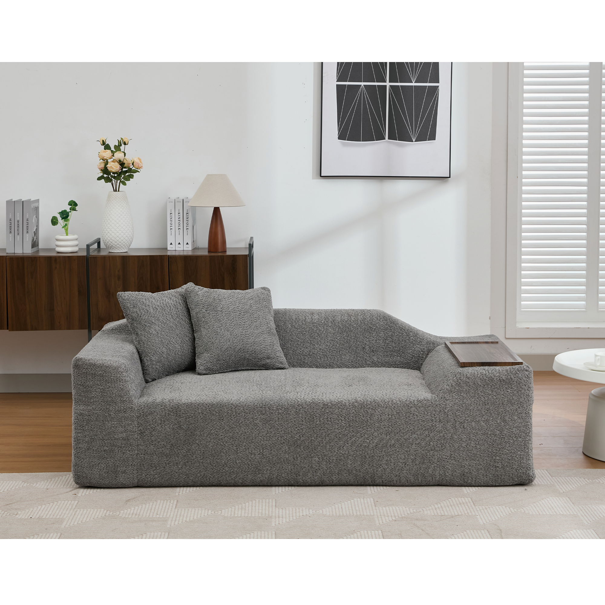 2 Piece Boucle Cloud Sofa Set