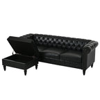 U-style 85" Modern 4-Seater L-Shaped Sectional Sofa