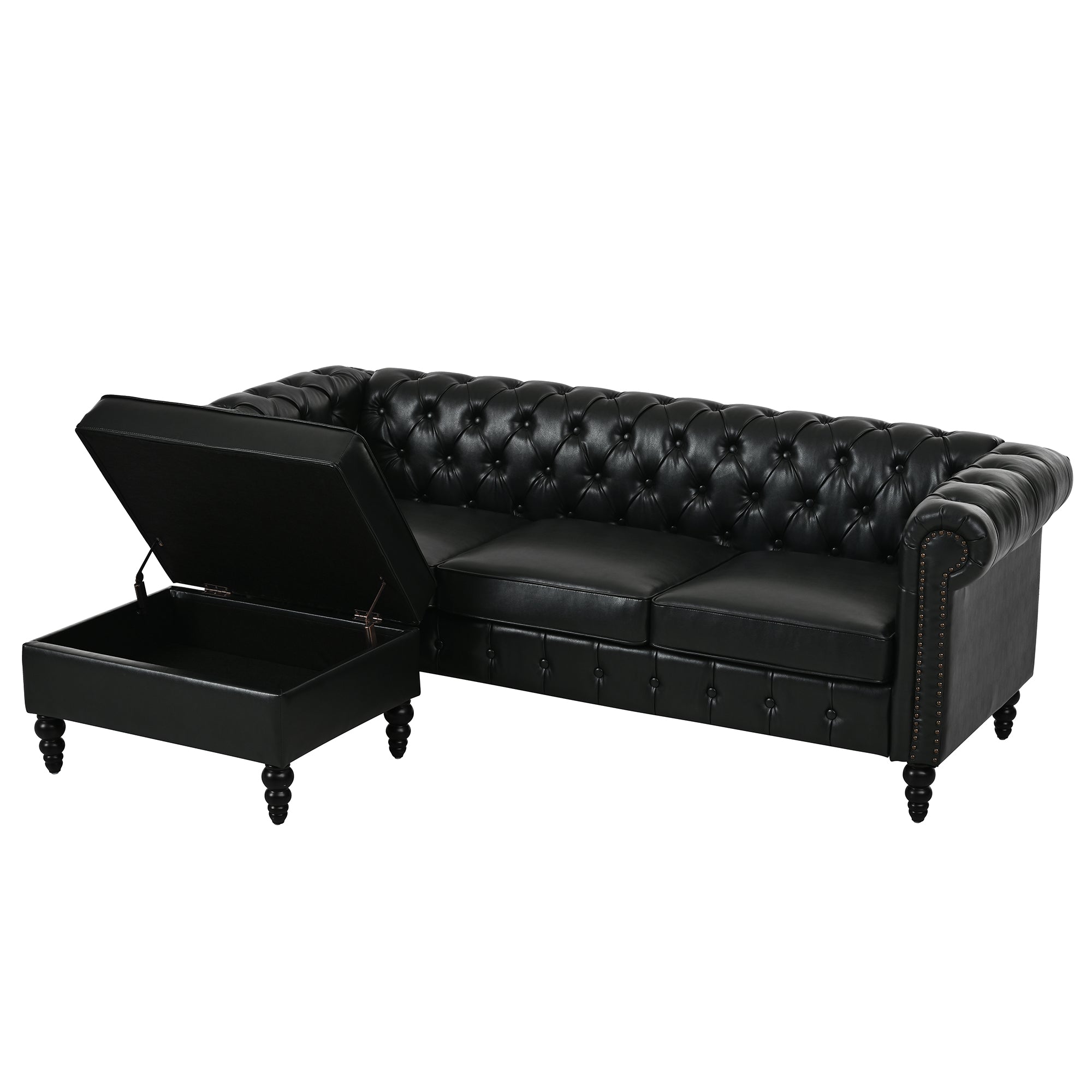 U-style 85" Modern 4-Seater L-Shaped Sectional Sofa