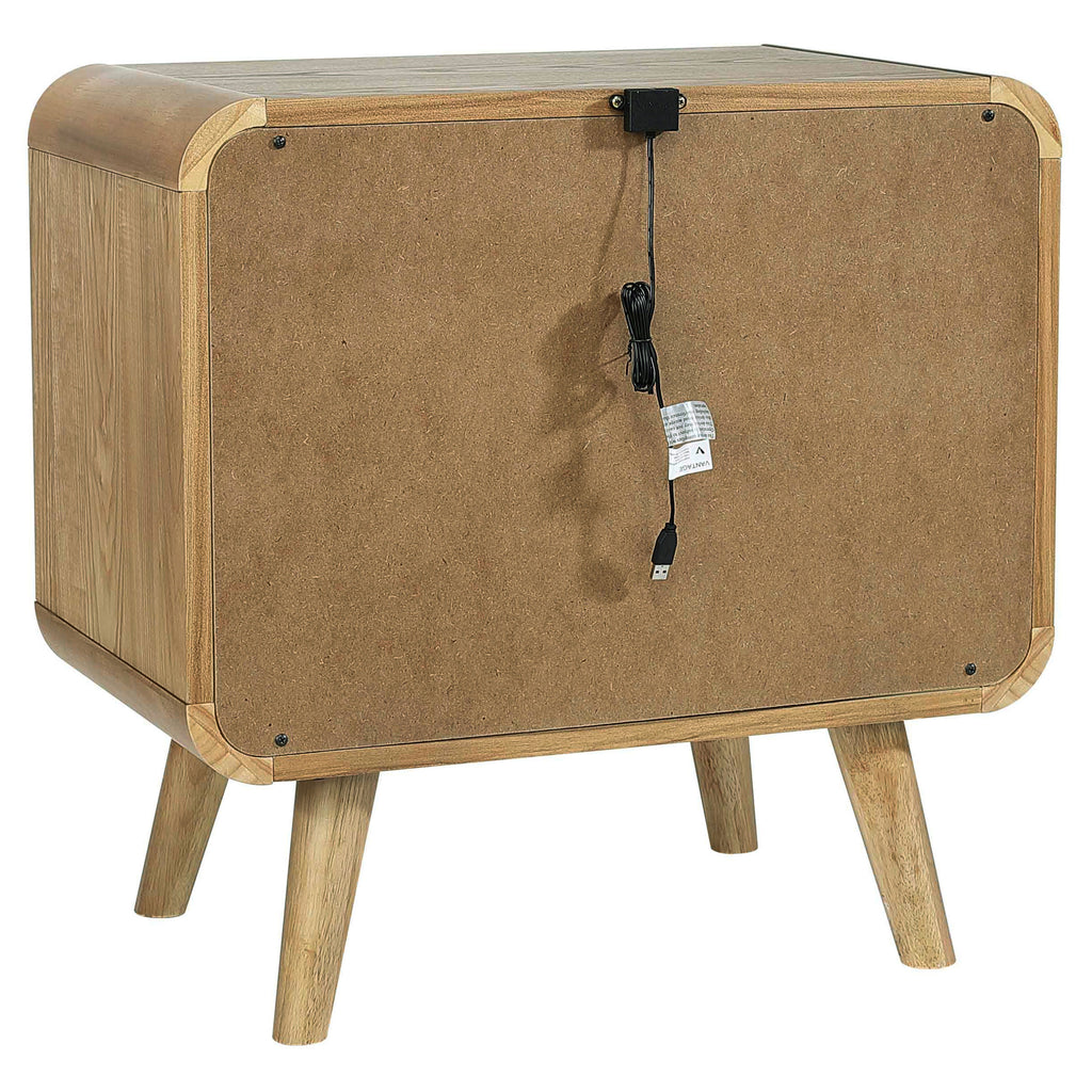 Winston Light Ash 2-Drawer Nightstand Bedside Table