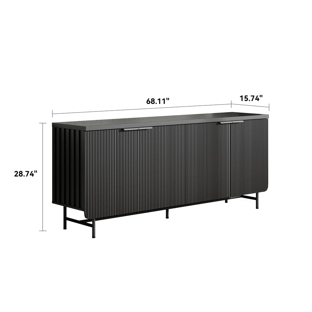 Modern Scandinavian Alcove Door Kitchen Storage Sideboard Buffet Cabinet
