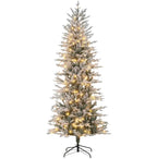 Pre Lit Artificial Flocked Christmas Tree with Snow Branches