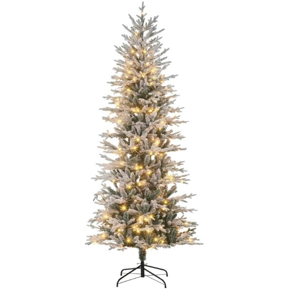 Pre Lit Artificial Flocked Christmas Tree with Snow Branches
