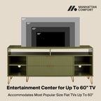 Dumbo 63" Fluted TV Stand in Olive