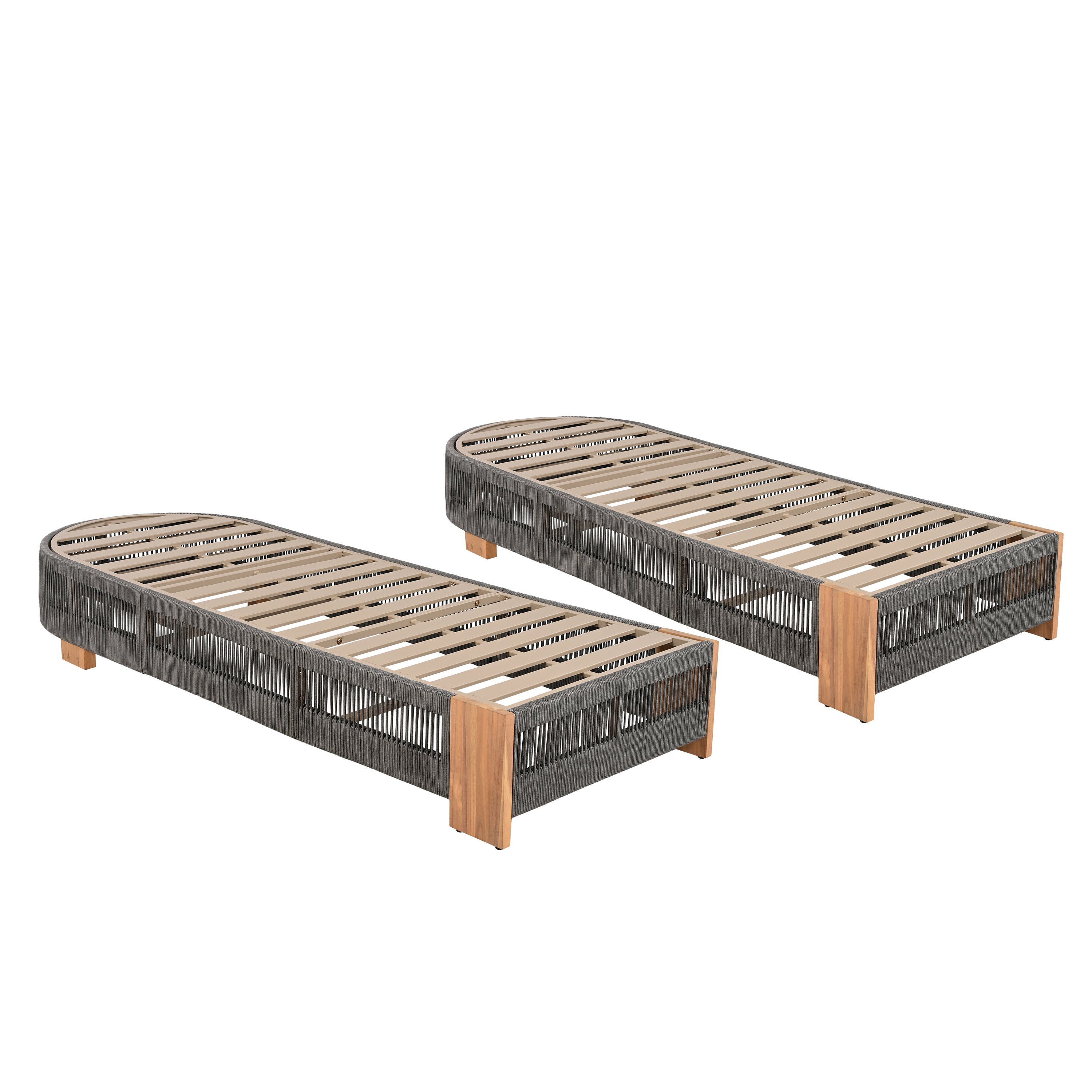 Outdoor Acacia Wood Patio Adjustable Lounge Chair