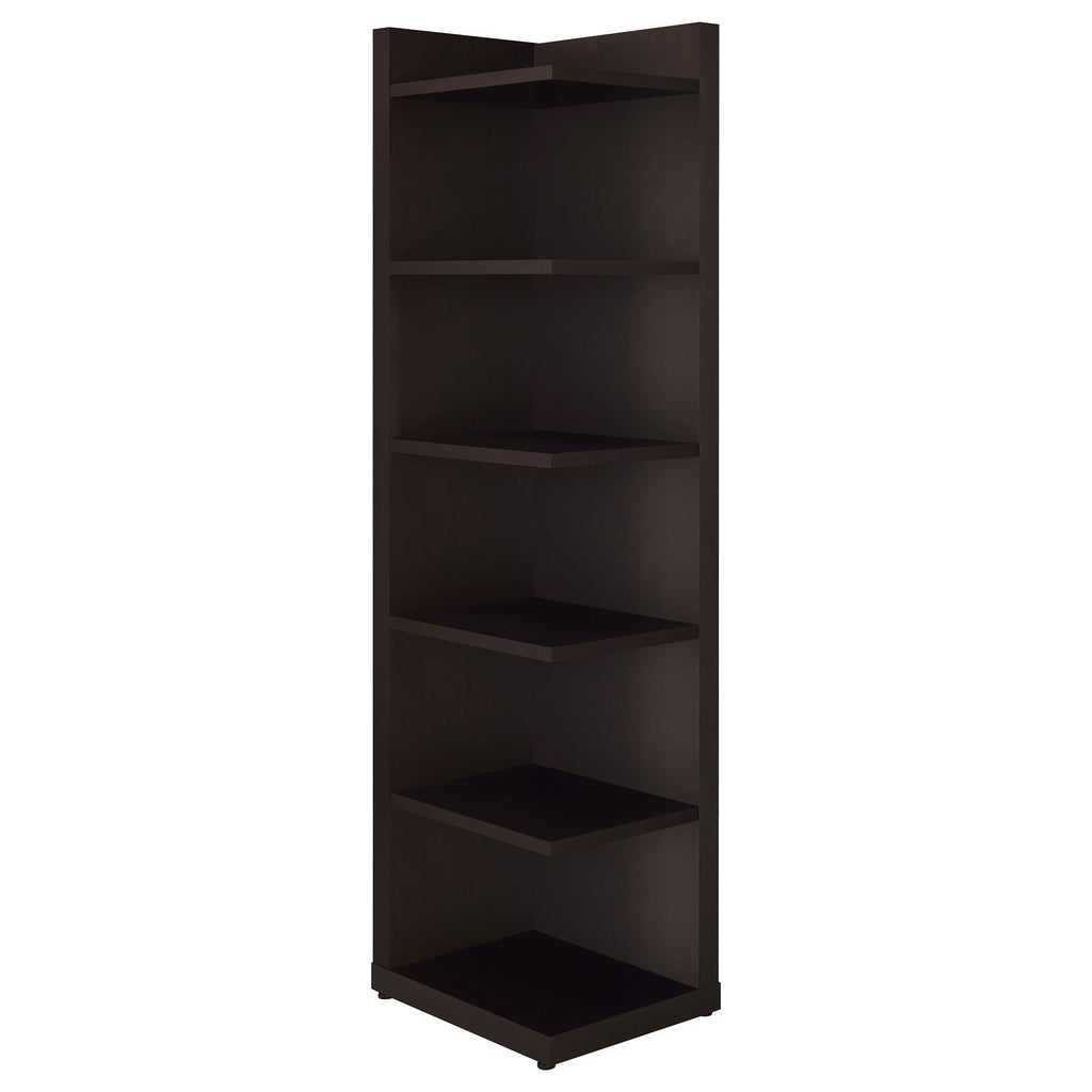 Cappuccino 6-Tier Corner Bookcase