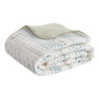 3 Piece Seersucker Quilt Set - Taupe/Blue King/California King