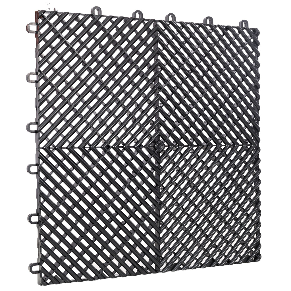 25pcs Plastic Garage Floor Mats - 15.6"x15.6"