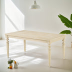 Amonia 5-Piece Dining Set, Turned-Leg Dining Table with 4 Tufted Chairs