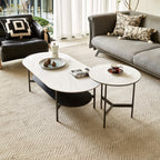 Ceramic MDF Double Layer Coffee Table