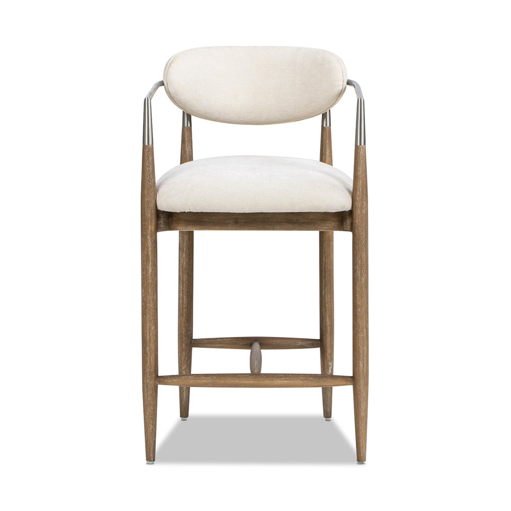 Artemis 26-Inch Counter Stool, Chenille Upholstered, White