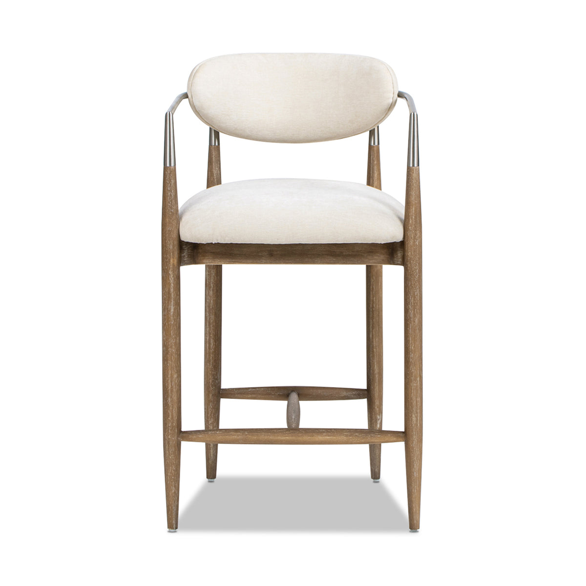 Artemis 26-Inch Counter Stool, Chenille Upholstered, White