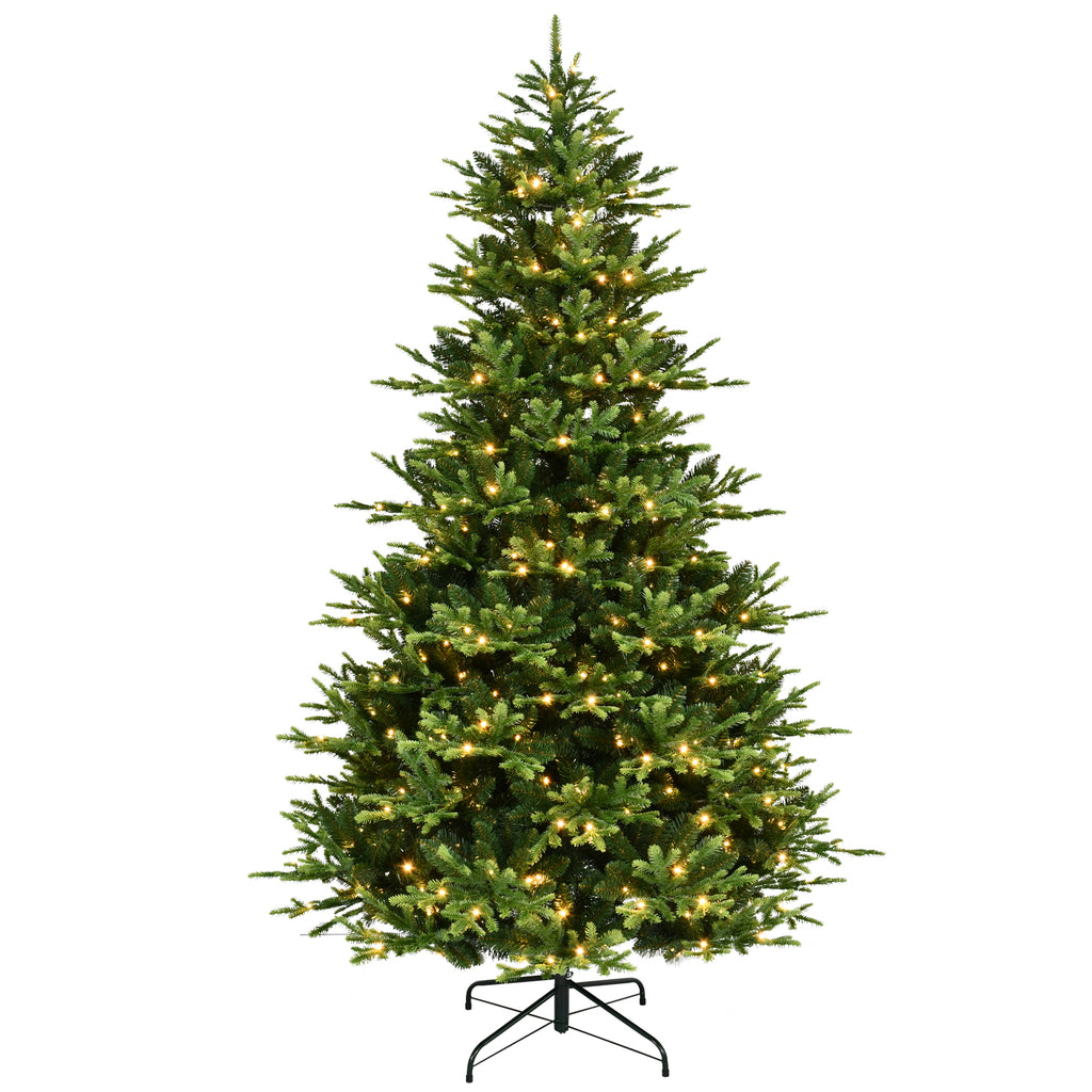 6-Foot Artificial Christmas Tree, Full Lush Shape, 1820 Tips, 350 Warm White LED Lights