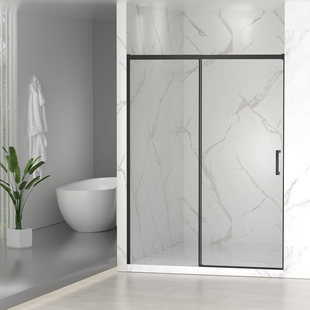 Semi-Frameless Sliding Shower Door, 56-60" W x 74" H