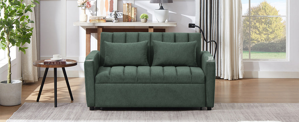 55.9" Convertible Sofa Bed Loveseat