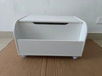 Wooden Toy Box with 4 Universal Wheels for Kids