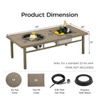 47" 3-in-1 Outdoor Aluminum Fire Pit Table