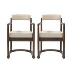 2 Pack Rubberwood Dining Arm Chairs