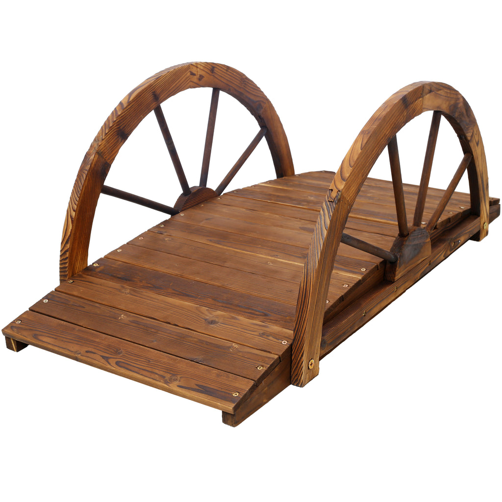 3.3ft Wooden Garden Bridge Arc Footbridge
