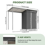 Durable 5x3FT Galvanized Steel Shed & Gazebo Combo