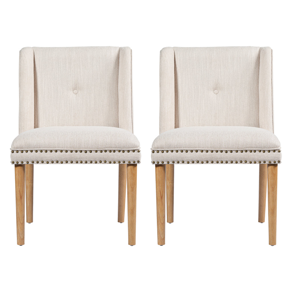 Light Luxury Rivet Upholstered Dining Chair (Set of 2)