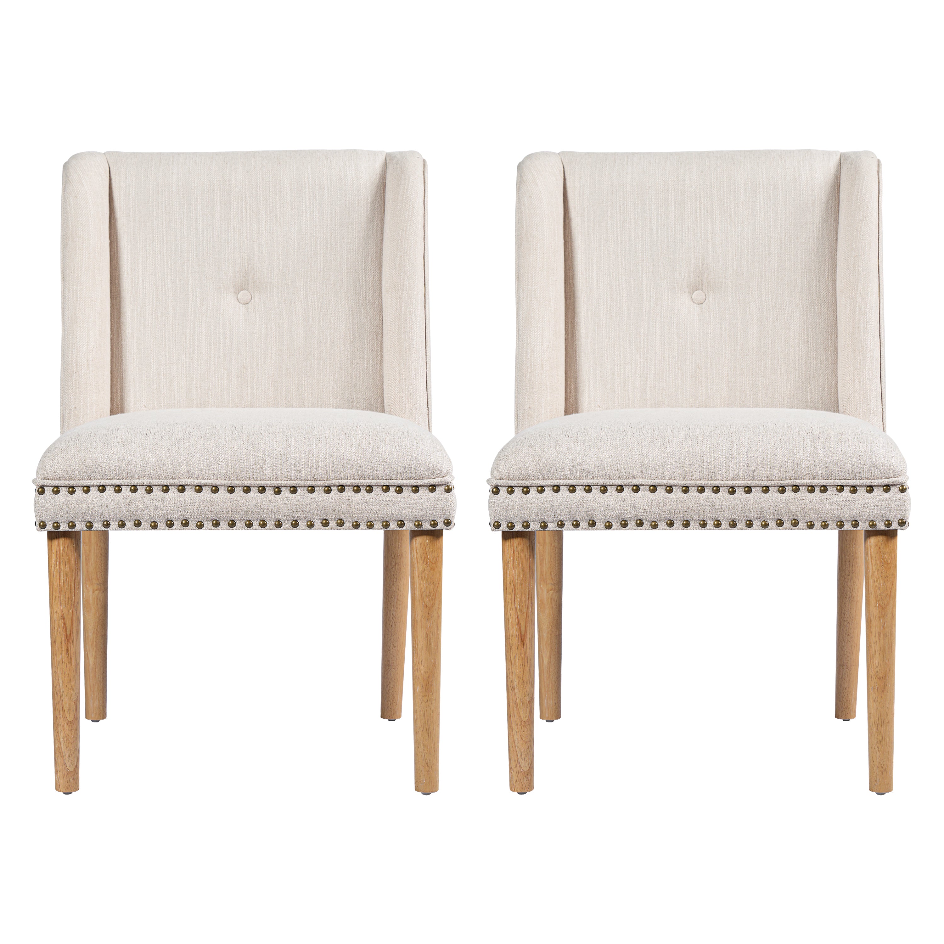 Light Luxury Rivet Upholstered Dining Chair (Set of 2)