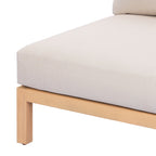 73.23" Outdoor Acacia Wood Frame Three-Seater Sofa