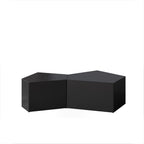 Irregular Pentagon Nesting Coffee Table Set - Black, Set of 2