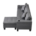 Modern L Shape Sectional Sofa Set with Chaise Lounge