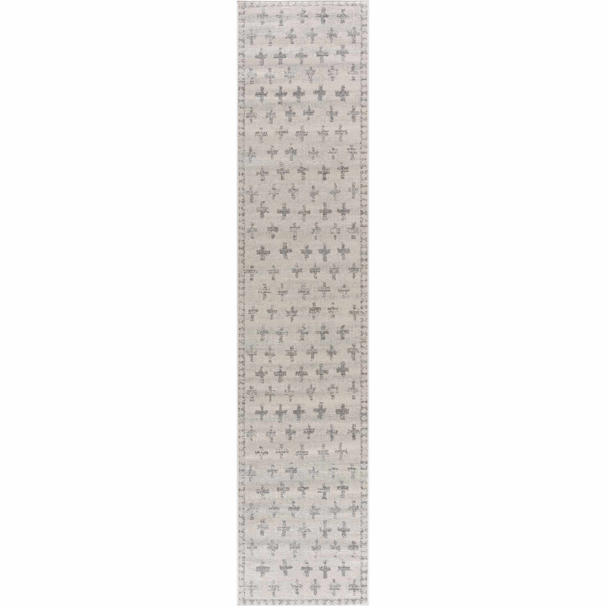 Tigris Swiss Cross Ivory&Gray Area Rug - Clearance