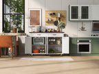 K&K Farmhouse Kitchen Island with Power Outlet