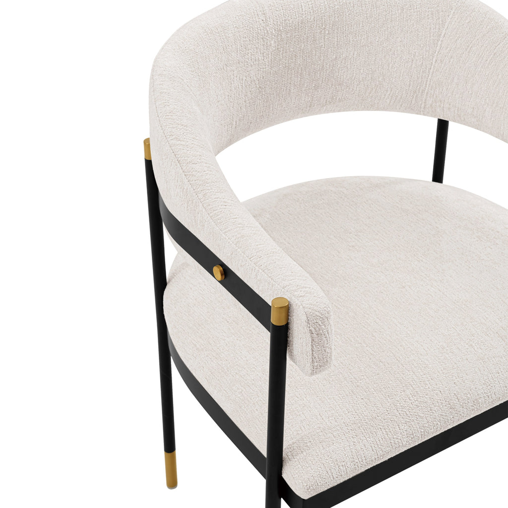 Lia Metal Chenille Armchair