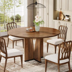 39.4" Round Dining Table for 4, Rustic