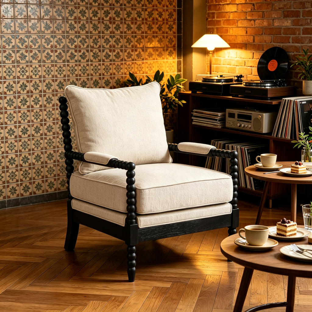 Rubber Wood Accent Chair